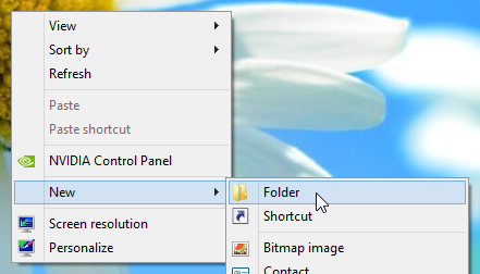  Create a new Desktop folder. 